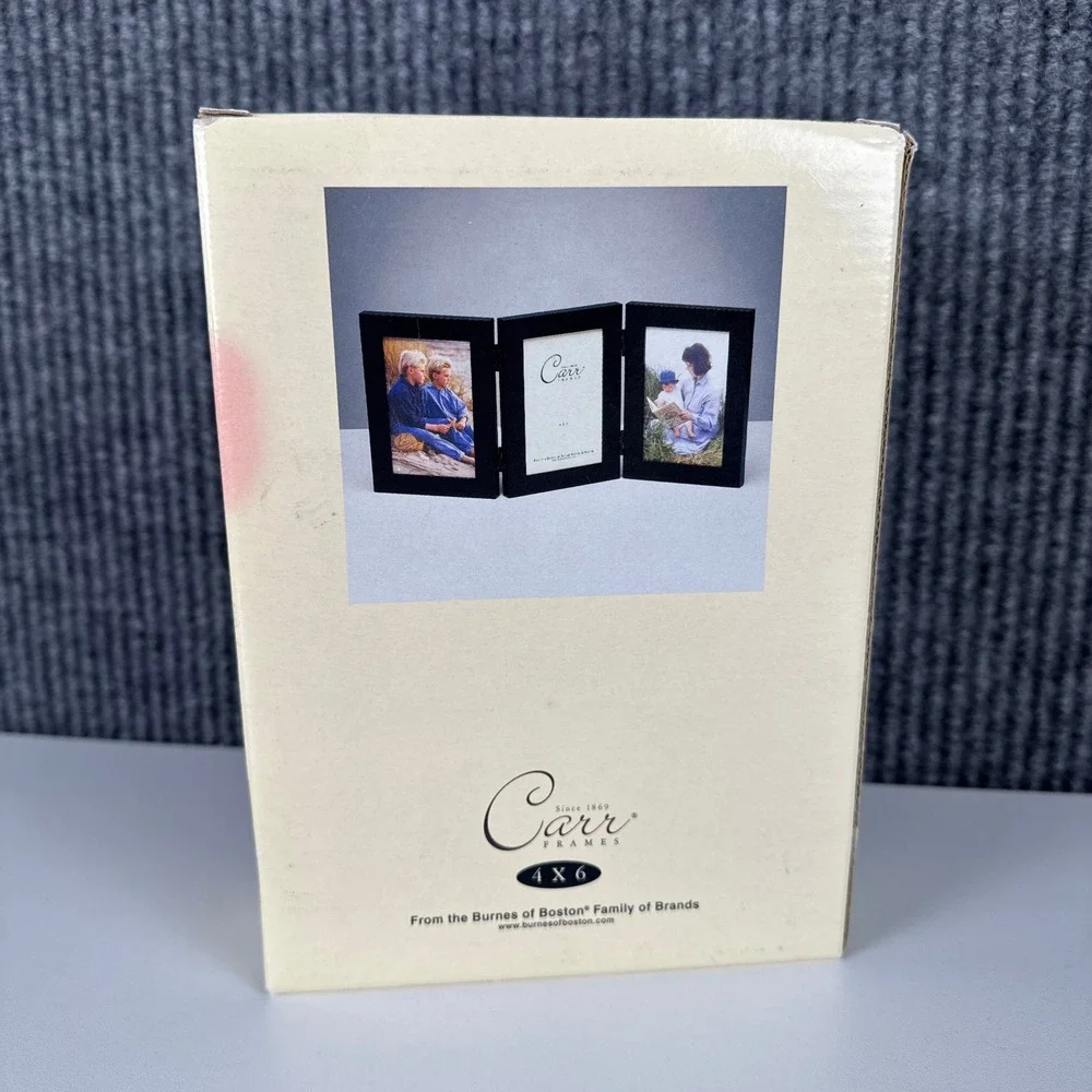 Carr Frames Black Triple Hinged 4x6 Picture Frame C56646 Folding 3 Photo Display